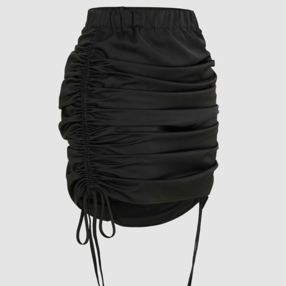 Drawstring Ruched Mini skirt - Picture 4 of 7